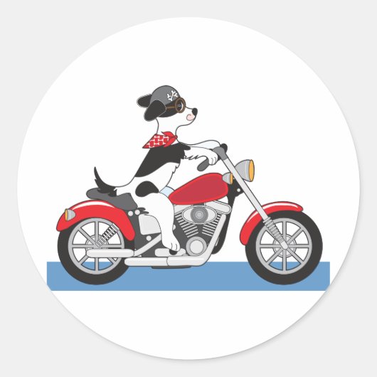 Dog-motor Ronde Sticker (Voorkant)