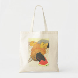 Dog mouth and watermelon bag tote bag