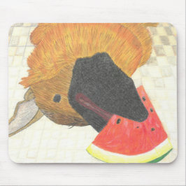 Dog mouth and watermelon mouse pad muismat