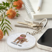 Dog Mum/Mum Labradoodle Key Ring Personeelsformati Sleutelhanger (Voorkant Rechts)