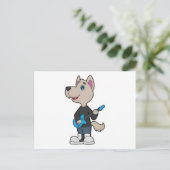 Dog Musician Guitar Music Briefkaart (Staand voorkant)