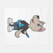 Dog Musician Guitar Music Fleece Deken (Voorkant (Horizontaal))