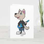 Dog Musician Guitar Music Kaart (Achterkant)