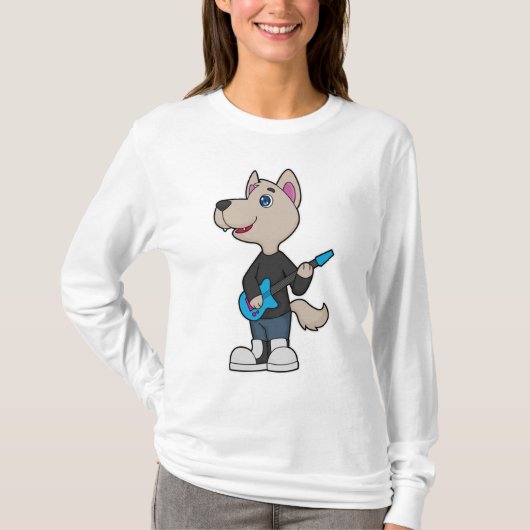 Dog Musician Guitar Music T-shirt (Voorkant)