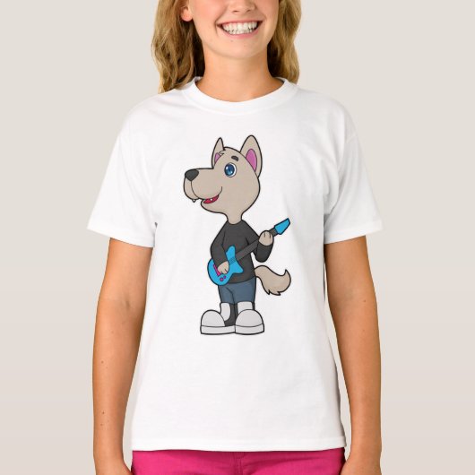 Dog Musician Guitar Music T-shirt (Voorkant)