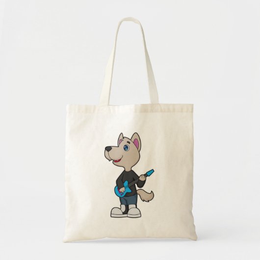 Dog Musician Guitar Music Tote Bag (Voorkant)