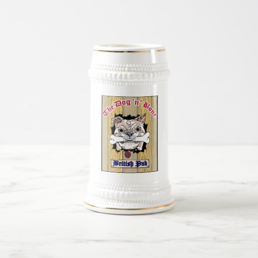 Dog N Bone Beer Stein Logo in Center Bierpul (Center)