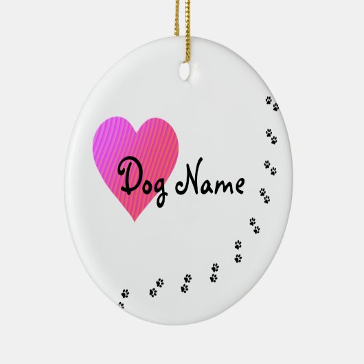 Dog Name Custom Ornament (Rechts)
