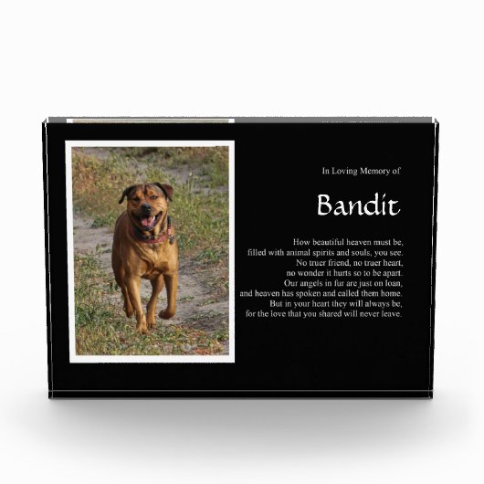 Dog Name en Photo Memorial Fotoblokken (Voorkant)