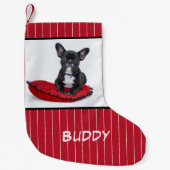 Dog Name Photo Personalized Bulldog Puppy Kleine Kerstsok (Voorkant)
