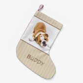 Dog Name Photo Personalized Puppy Kleine Kerstsok (Voorkant (Hangend))