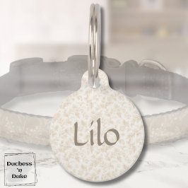 Dog Name Tag - Ivory Botanical, Personalized  Huisdierpenning