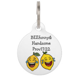 dog name tag lemon happy huisdierpenning