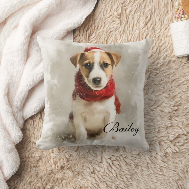 Dog Name Throw Pillow – Personalized Dog Artwork Kussen (Deken)
