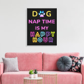 dog nap time is my happy hour canvas afdruk (Insitu (Woonkamer))