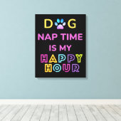 dog nap time is my happy hour canvas afdruk (Insitu (Houten vloer))