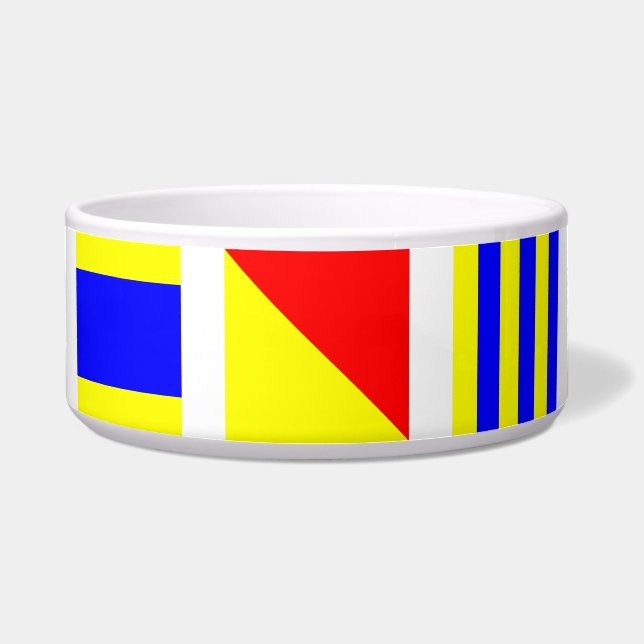 Dog Nautical Flag Bowl Voerbakje (Voorkant)