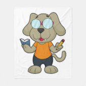 Dog Nerd Book Glasses Fleece Deken (Voorkant)