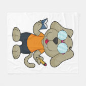 Dog Nerd Book Glasses Fleece Deken (Voorkant (Horizontaal))