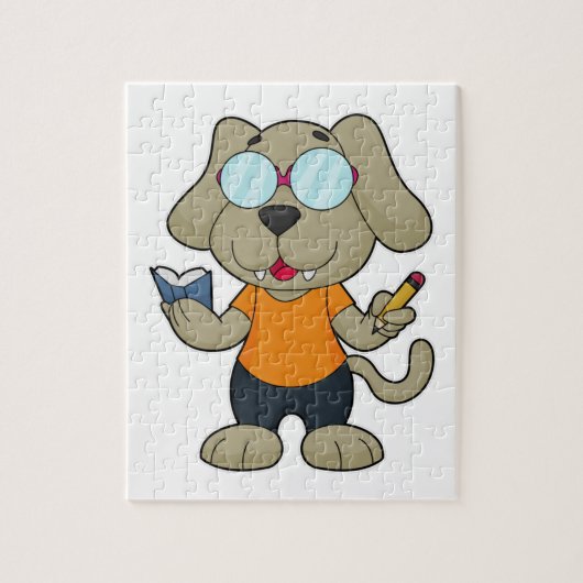 Dog Nerd Book Glasses Legpuzzel (Verticaal)