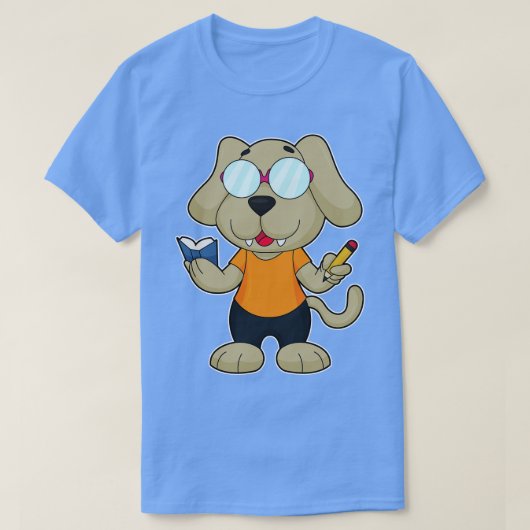 Dog Nerd Book Glasses T-shirt (Design voorkant)