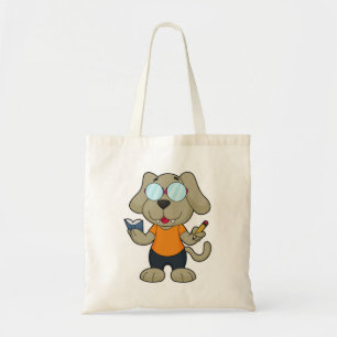Dog Nerd Book Glasses Tote Bag