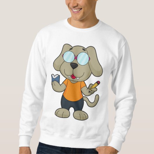 Dog Nerd Book Glasses Trui (Voorkant)