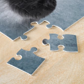 Dog Newfoundland in het rode pet van de kerstman Legpuzzel (Zijkant)