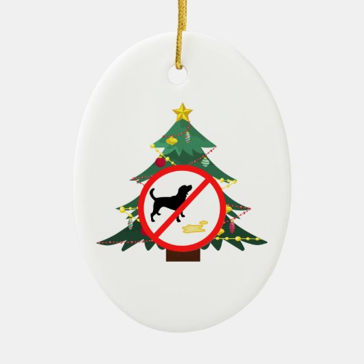 Dog No Pee Sign Keramisch Ornament (Voorkant)