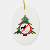 Dog No Pee Sign Keramisch Ornament (Achterkant)