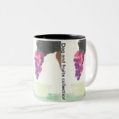 Dog nose and grape  tweekleurige koffiemok (Voorkant rechts)