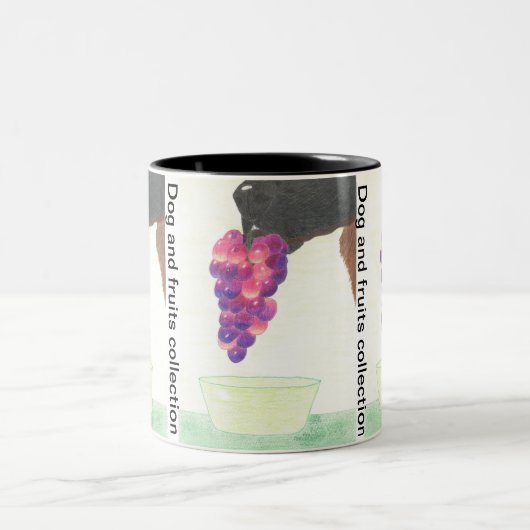 Dog nose and grape  tweekleurige koffiemok (Center)