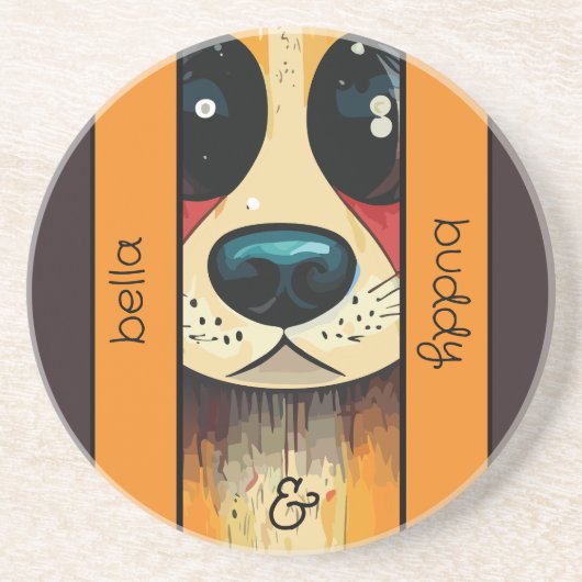 Dog Nose Zandsteen Onderzetter (Voorkant)