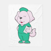 Dog Nurse Fleece Deken (Voorkant)