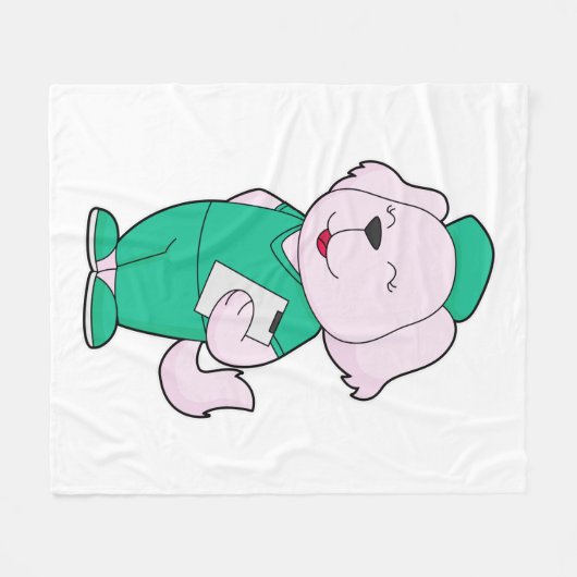 Dog Nurse Fleece Deken (Voorkant (Horizontaal))