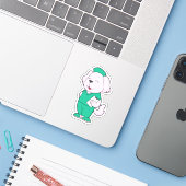 Dog Nurse Sticker (Laptop met iPhone)