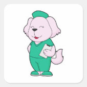 Dog Nurse Vierkante Sticker (Voorkant)