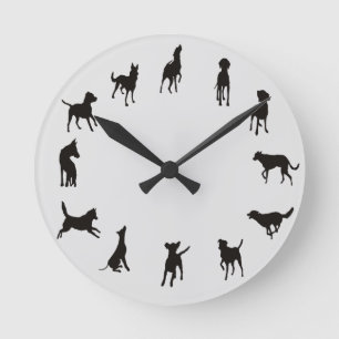Dog O-Clock Dog Wall Clock Ronde Klok