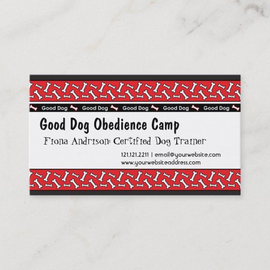 Dog Obedience Classes Dog Trainer Visitekaartjes (Voorkant)