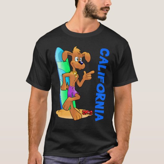 Dog Ocean Wave Surfboard Kinderstrand T-shirt (Voorkant)