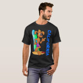 Dog Ocean Wave Surfboard Kinderstrand T-shirt (Voorkant volledig)