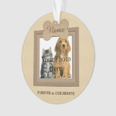 Dog of Cat Beige Perfect Memories Foto Ornament (voorkant)