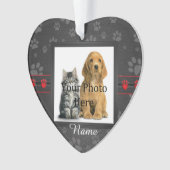 Dog of Cat Custom Grey Paw Printers Memorial Ornament (voorkant)