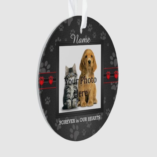 Dog of Cat Custom Poem Memorial Keepslag Ornament (voorkant)