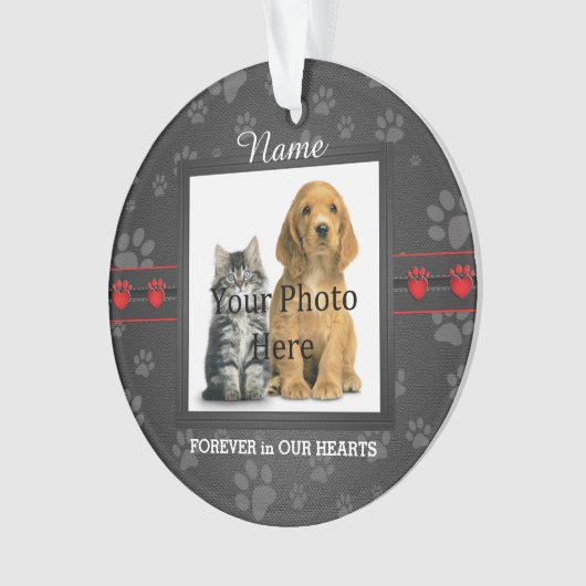 Dog of Cat Custom Poem Memorial Keepslag Ornament (voorkant)