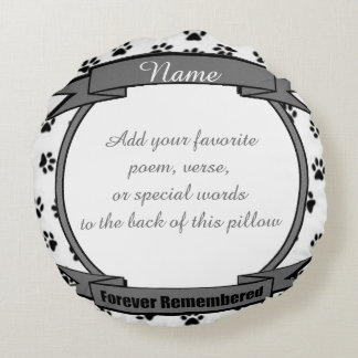 Dog of Cat Forever Herinnering Pet Memorial Rond Kussen
