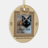 Dog of Cat Memorial Custom Beige Keramisch Ornament (Rechts)