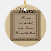 Dog of Cat Memorial Custom Beige Keramisch Ornament (Achterkant)