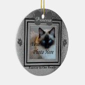 Dog of Cat Memorial Custom Silver Keramisch Ornament (Rechts)