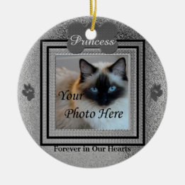 Dog of Cat Memorial Custom Silver Keramisch Ornament